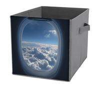 Jubonexis Clouds in Air Cube - Cubos de almacenamiento plegables y decorativos de tela, organizadores para el hogar con asas para estantes, armario, 27 x 27 cm