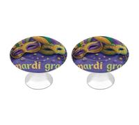 Jubonexis Coloridas máscaras de Mardi Gras Perillas redondas para cajones con tornillos, 2 piezas, pomos de cajón para tocador, decoración para armario, hogar, oficina, cocina
