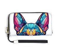 Jubonexis Colorido bolso de mano de piel sintética con cabeza de pastor alemán, monedero, funda para tarjetas de crédito, almacenamiento de dinero duradero para mujeres y hombres