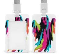 Jubonexis Colorido fantasma espeluznante soporte para tarjetas de identificación retráctil, protector de tarjetas, placa de nombre, etiqueta de nombre para trabajo, oficina, médico, enfermera