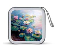 Jubonexis Colorido Lotus Flowers in The Pond - Estuche portátil para CD y DVD