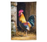 Jubonexis Colorido tapiz de puerta de piedra vieja de gallo de poliéster estético para colgar en la pared, dormitorio, sala de estar, dormitorio, decoración de 40 x 60 pulgadas