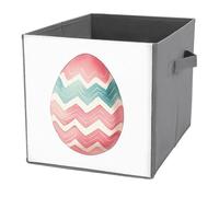 Jubonexis Coloridos cubos de almacenamiento de huevos de Pascua, cubos de almacenamiento, plegables, cestas de almacenamiento de tela decorativas, organizadores del hogar con asas para estantes