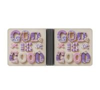 Jubonexis Coquette - Cartera plegable de piel sintética suave, diseño de frase "Dios es bueno" de hilo sintético, monedero, funda para tarjetas de crédito, billetera delgada duradera para hombres y