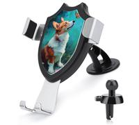 Jubonexis Corgi - Soporte para teléfono de coche con diseño de mariposa con diseño de perro, soporte triangular para rejilla de ventilación, accesorios automotrices para teléfonos inteligentes de 4 a