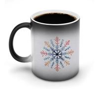 Jubonexis Cozy Snowflake - Taza de café de cerámica que cambia de color, diseño de copo de nieve, taza de café de cerámica novedosa y divertida taza de agua de 11 onzas