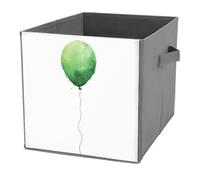 Jubonexis Cubo de almacenamiento de globos verdes, cubos de almacenamiento, plegables, cestas de almacenamiento de tela decorativas, organizadores del hogar con asas para estantes, armario, 27 x 27 cm