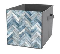 Jubonexis Cubos de almacenamiento con diseño de espiga sutil, cubos de almacenamiento, plegables, cestas de almacenamiento de tela decorativas, organizadores para el hogar con asas para estantes
