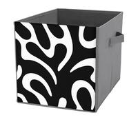 Jubonexis Cubos de almacenamiento con formas orgánicas en blanco y negro, cubos de almacenamiento, plegables, cestas de almacenamiento de tela decorativas, organizadores para el hogar con asas para