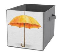 Jubonexis Cubos de almacenamiento de paraguas amarillos de acuarela, cubos de almacenamiento, plegables, cestas de almacenamiento de tela decorativas, organizadores para el hogar con asas para