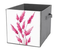 Jubonexis Cubos de almacenamiento de plantas bohemias rosas de acuarela, cubos de almacenamiento, plegables, cestas de almacenamiento de tela decorativas, organizadores del hogar con asas para