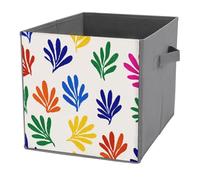 Jubonexis Cubos de almacenamiento minimalistas con formas de palma, cubos de almacenamiento, plegables, decorativas, de tela, organizadores para el hogar con asas para estantes, armario, 27 x 27 cm
