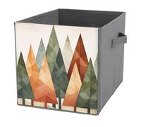 Jubonexis Cubos de almacenamiento minimalistas geométricos bohemios de acuarela, cubos de almacenamiento, plegables, cestas de almacenamiento de tela decorativas, organizadores para el hogar con asas