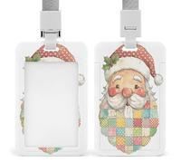 Jubonexis Cute and Happy Santa Claus Face ID Holder retractable Clip Card Holder Card Protector Name Badge Name Tag for Work Office Doctor Nurse