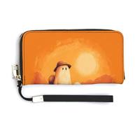 Jubonexis Cute Ghost Family on A Hike - Cartera de piel sintética larga y plegable, monedero, funda para tarjetas de crédito, almacenamiento de dinero duradero para mujeres y hombres