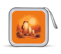 Jubonexis Cute Ghost Family on A Hike - Estuche de almacenamiento portátil para CD y DVD para coche, hogar, viajes