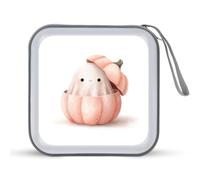 Jubonexis Cute Ghost in A Pumpkin - Estuche de almacenamiento portátil para CD y DVD para coche, hogar, viajes