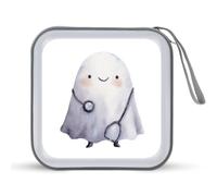 Jubonexis Cute Ghost Wearing A Stethoscope CD Case DVD Storage Case Portable for Car Home Travel