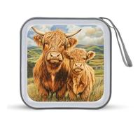 Jubonexis Cute Highland Cows - Estuche portátil para CD y DVD