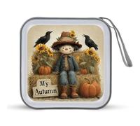 Jubonexis Cute Scarecrow My Autumn Sunflowers Crows - Estuche de almacenamiento portátil para CD, DVD, para coche, hogar, viajes