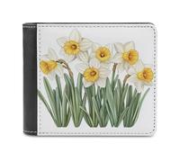 Jubonexis Daffodils in The Garden - Cartera plegable de piel sintética suave, monedero, funda para tarjetas de crédito, tarjetero duradero, billetera delgada para hombres y mujeres, almacenamiento de