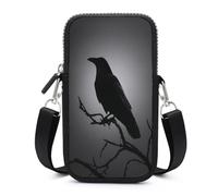 Jubonexis Dark Raven Silhouette - Bolsa cruzada para teléfono móvil con correa ajustable, color negro