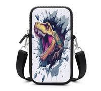 Jubonexis Dinosaur Breaking The Wall - Bolsa cruzada para teléfono móvil con correa ajustable