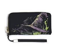 Jubonexis Dos gafas de mago líquido verde de piel sintética, cartera plegable larga, monedero, funda para tarjetas de crédito, almacenamiento de dinero duradero para mujeres y hombres