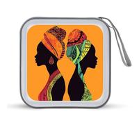 Jubonexis Dos hermosas mujeres africanas caja de almacenamiento portátil para CD DVD para coche casa viajes