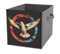 Jubonexis Dove And Peace - Cubos de almacenamiento de colores, cubos de almacenamiento, plegables, decorativas, de tela, organizadores para el hogar con asas para estantes, armario, 27 x 27 cm