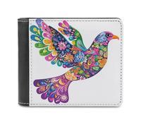Jubonexis Dove - Cartera plegable de piel sintética suave con motivos florales, monedero, funda para tarjetas de crédito, tarjetero duradero, billetera delgada para hombres y mujeres, almacenamiento