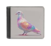 Jubonexis Dove - Cartera plegable de piel sintética suave iridiscente de color arcoíris pastel, monedero, funda para tarjetas de crédito, tarjetero duradero, billetera delgada para hombres y mujeres