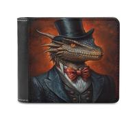 Jubonexis Dragon Wearing Top Hat Fantasy Art - Cartera plegable de piel sintética suave, monedero, funda para tarjetas de crédito, tarjetero duradero, billetera delgada para hombres y mujeres