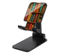 Jubonexis Estantería caprichosa con libros coloridos, soporte para teléfono celular, plegable, ajustable, para escritorio