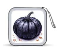 Jubonexis Estuche de almacenamiento de CD estético de fantasía de calabaza negra portátil para coche, hogar, viajes