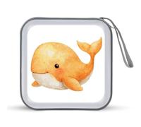Jubonexis Estuche de almacenamiento portátil para CD, DVD, diseño de ballena y acuarela para coche, casa o viajes