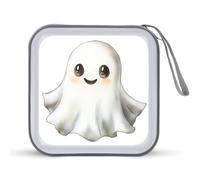 Jubonexis Estuche de almacenamiento portátil para CD, DVD, diseño de fantasma, de acuarela, ideal para el coche, el hogar, viajes