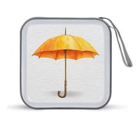 Jubonexis Estuche de almacenamiento portátil para CD, DVD, diseño de paraguas amarillo acuarela para coche, hogar, viajes