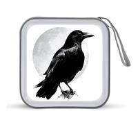 Jubonexis Estuche de almacenamiento portátil para CD o DVD, diseño de cuervo, pájaro negro, gótico, para coche, hogar, viajes