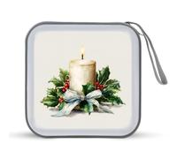 Jubonexis Estuche de almacenamiento portátil para velas de Navidad, hojas de acebo, bayas, CD, DVD, para coche, hogar, viajes