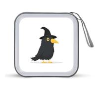 Jubonexis Estuche minimalista para CD y DVD, diseño de cuervo de Halloween, portátil, para coche, hogar, viajes