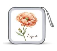 Jubonexis Estuche portátil de almacenamiento para CD y DVD, diseño de amapola y flores de agosto, para coche, hogar, viajes
