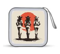 Jubonexis Estuche portátil para 3 CD, DVD, diseño de vaqueros, mujeres caminando