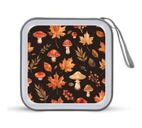Jubonexis Estuche portátil para CD con diseño de hongos y hojas de otoño