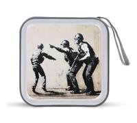 Jubonexis Estuche portátil para CD de policía Street Art, White, Talla única