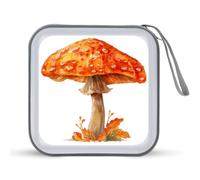 Jubonexis Estuche portátil para CD o DVD, diseño de hongos y acuarelas, color naranja