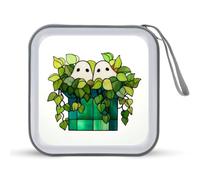 Jubonexis Estuche portátil para CD y DVD, diseño de dos fantasmas en maceta verde