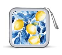 Jubonexis Estuche portátil para CD y DVD, diseño de limones de acuarela