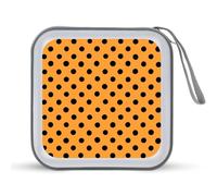 Jubonexis Estuche portátil para CD y DVD, diseño de lunares negros sobre amarillo, para coche, casa, viajes