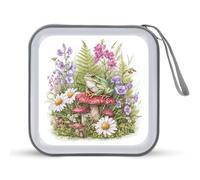 Jubonexis Estuche portátil para CD y DVD, diseño de rana posada en hongos, ideal para viajes en coche, casa